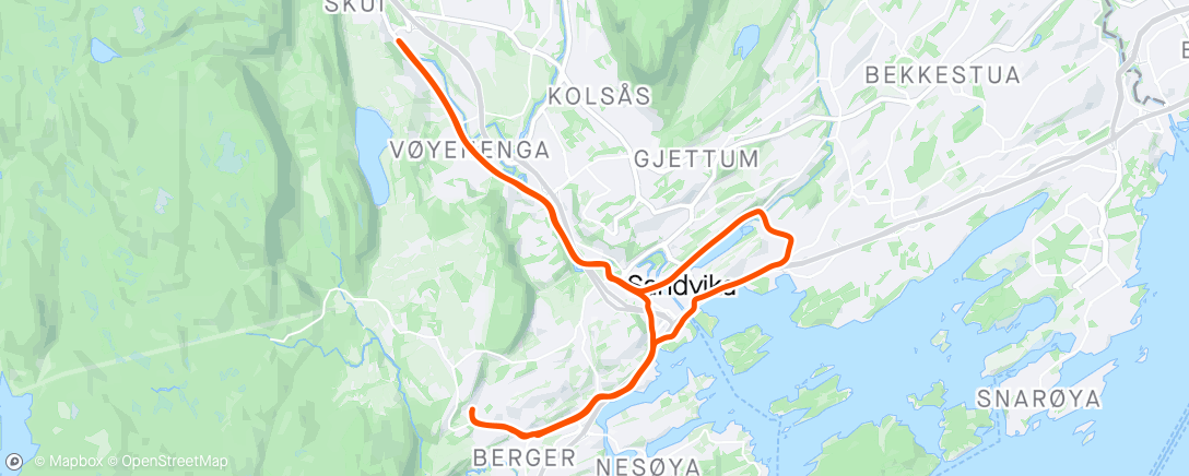 Mapa da atividade, Evening Ride