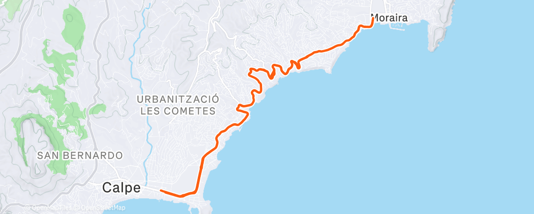 Map of the activity, Cycling