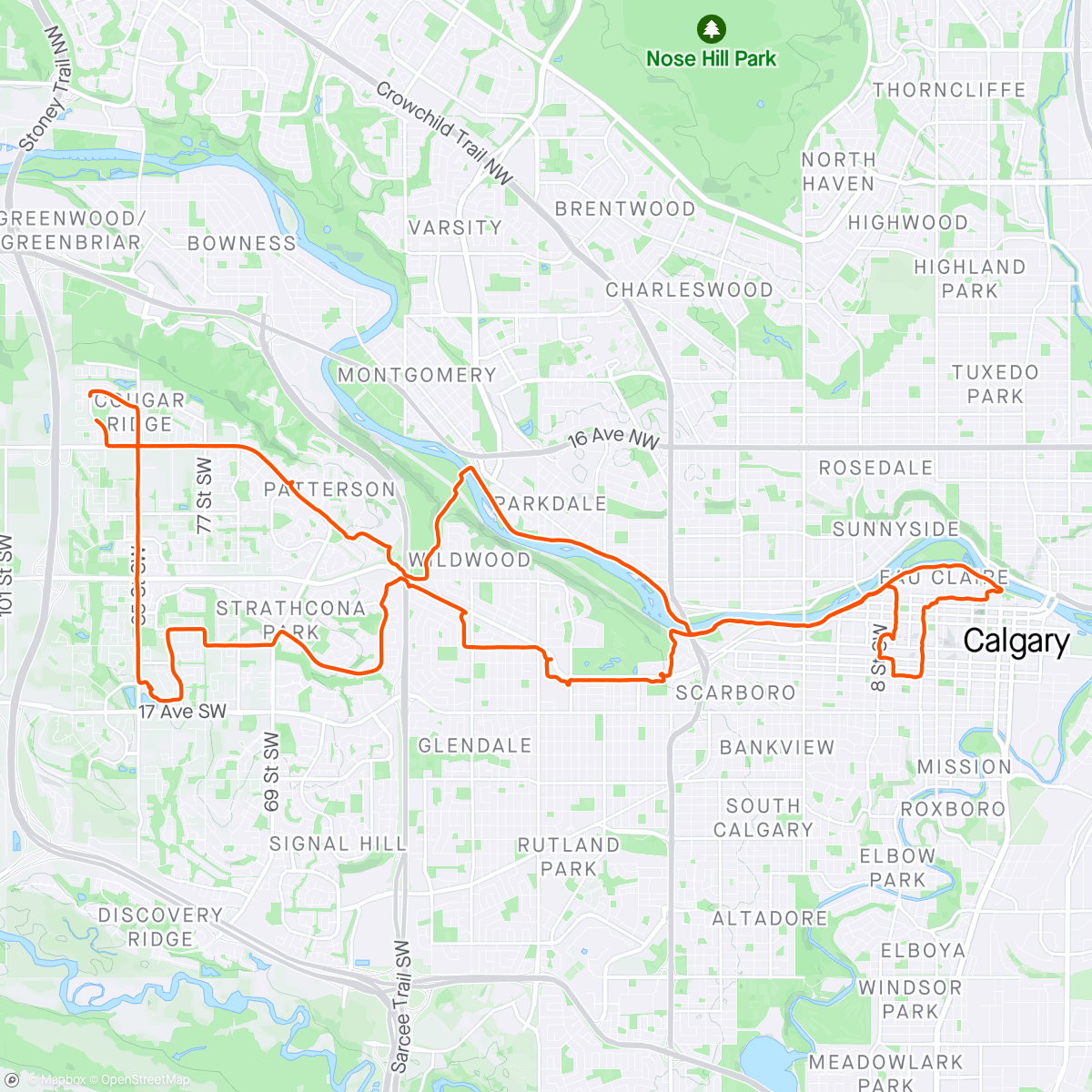 Map of the activity, Afternoon E-tandem Ride