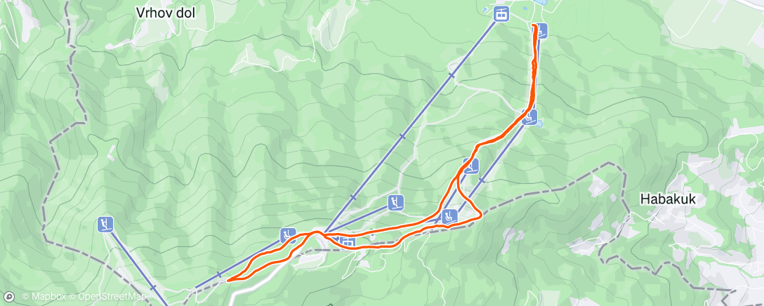 Mapa de la actividad (Turne gor, Lanči dol ❤️🎿)