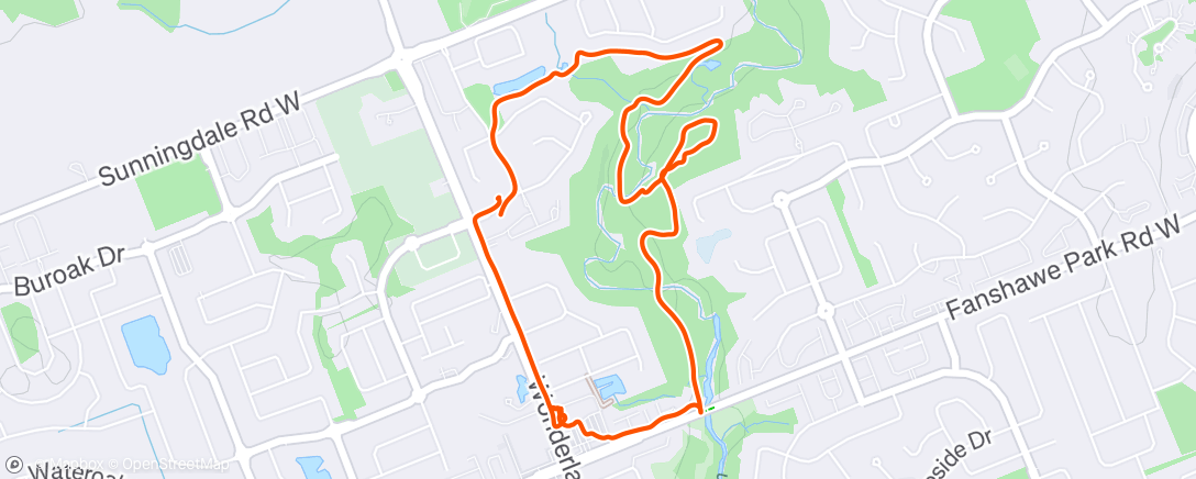 Map of the activity, Afternoon Walk