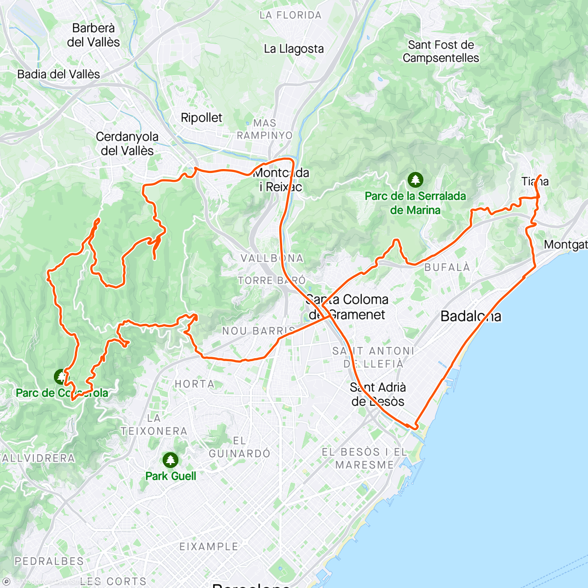 Map of the activity, Collserola Gravel Ride