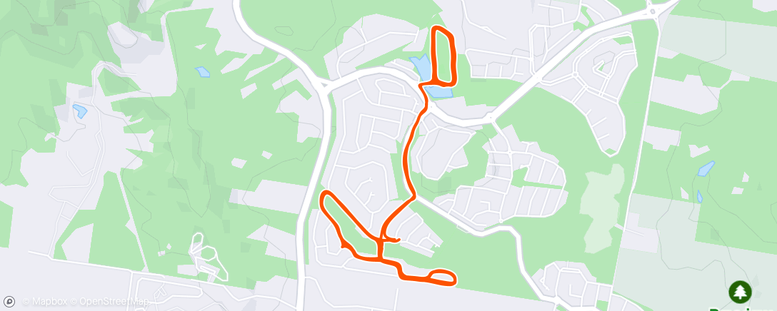 Mapa de la actividad, Long run solo around Neighbourhood flat tracks