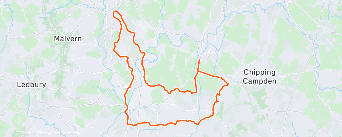 Map of the activity, Morning Mountain Bike Ride staying on the road.