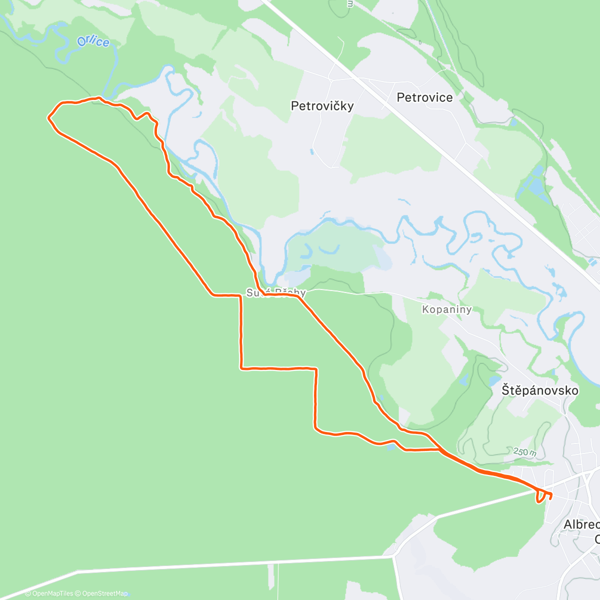 Map of the activity, Morning Run