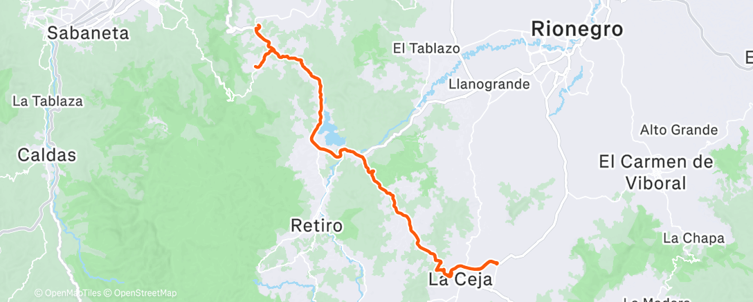 Map of the activity, Morning Ride