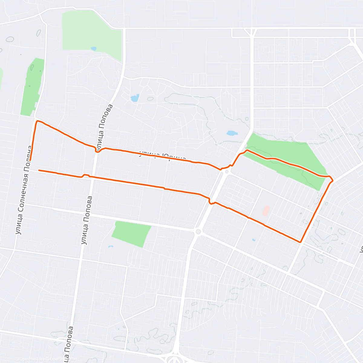 Map of the activity, Вечерний велозаезд