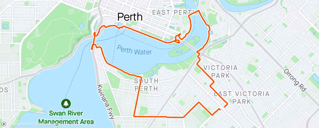 Map of the activity, Perth Water loop