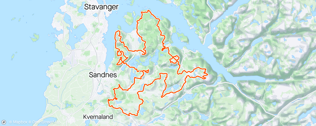 Map of the activity, Sandnes Ultra Trail 100miles -3rd place