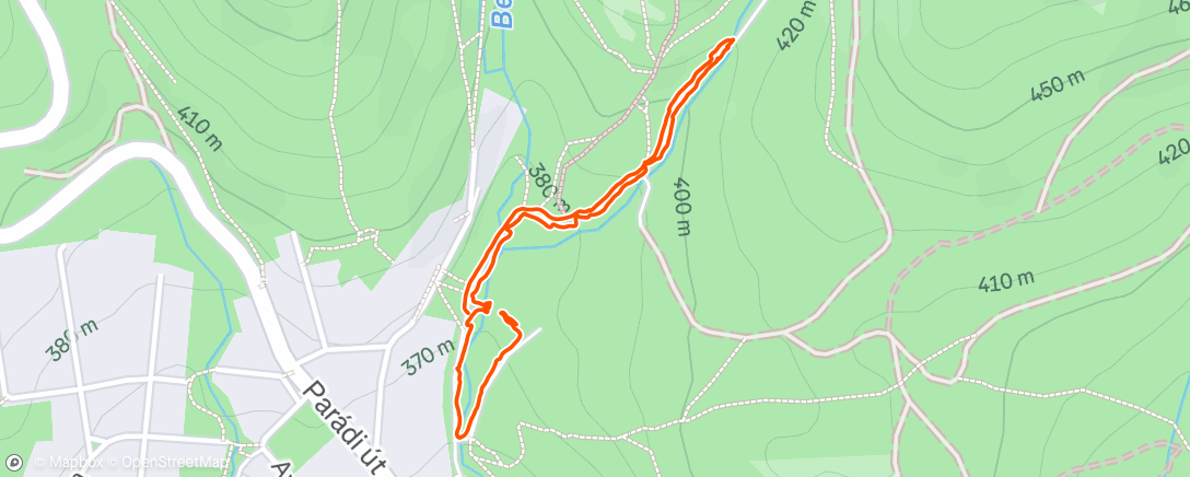 Map of the activity, A light walk in the forest with three smurfs