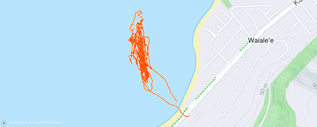 Map of the activity, Afternoon Surfing