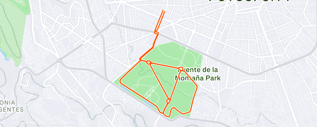 Map of the activity, Vuelta ciclista vespertina