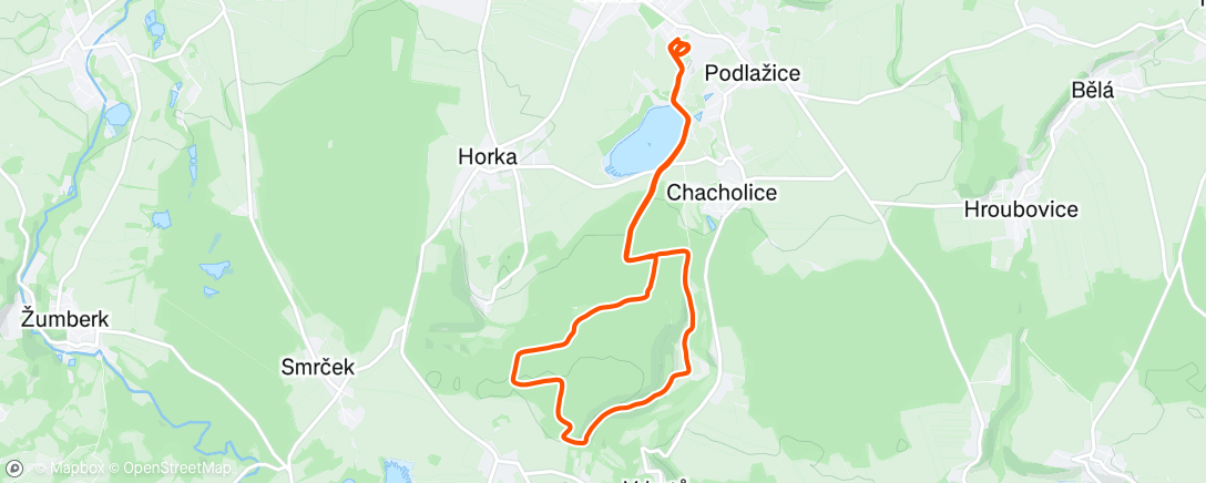 Map of the activity, Afternoon Run