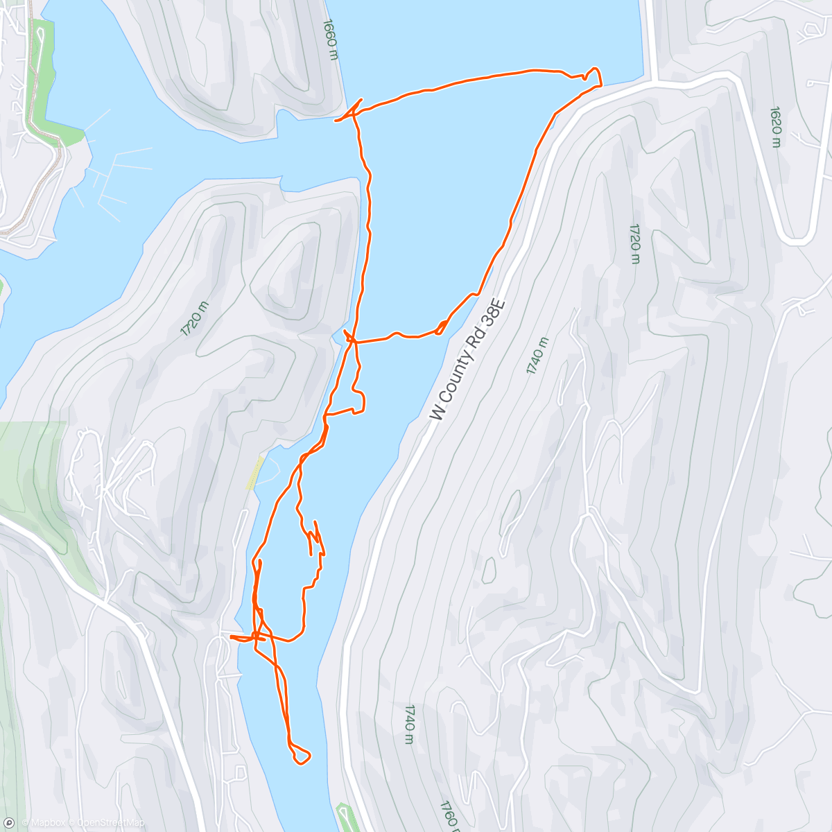 Map of the activity, Afternoon kayak fishing