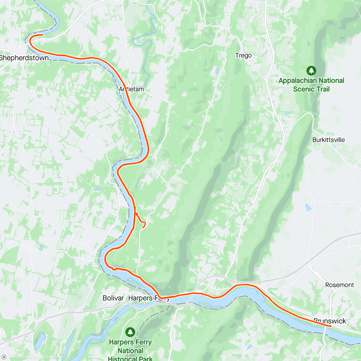 Map of the activity, C&O Canal 100
