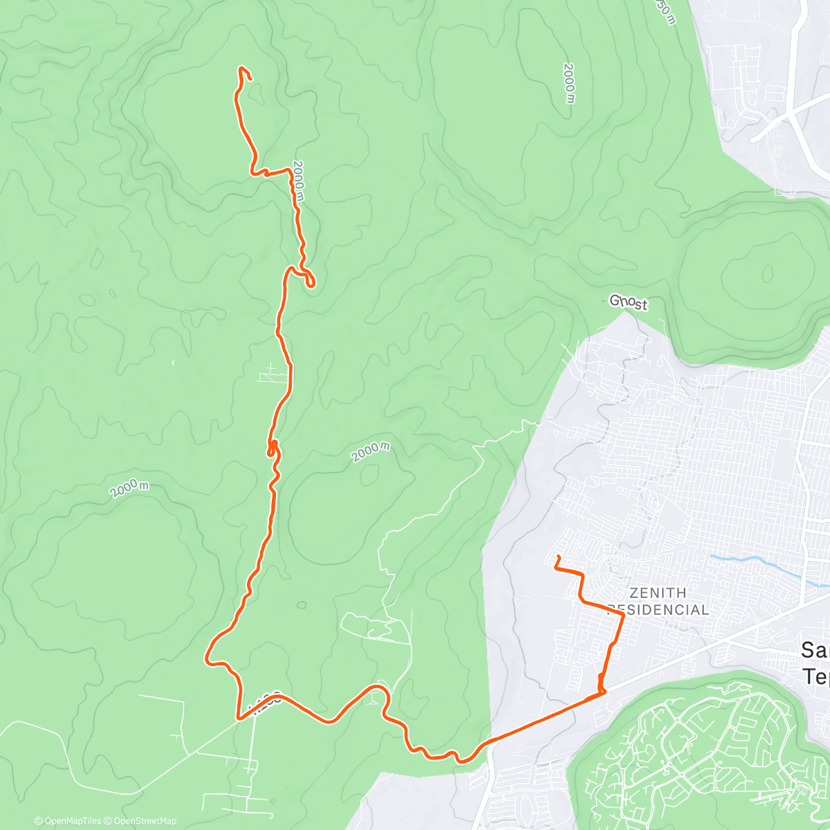 Map of the activity, Morning Mountain Bike Ride