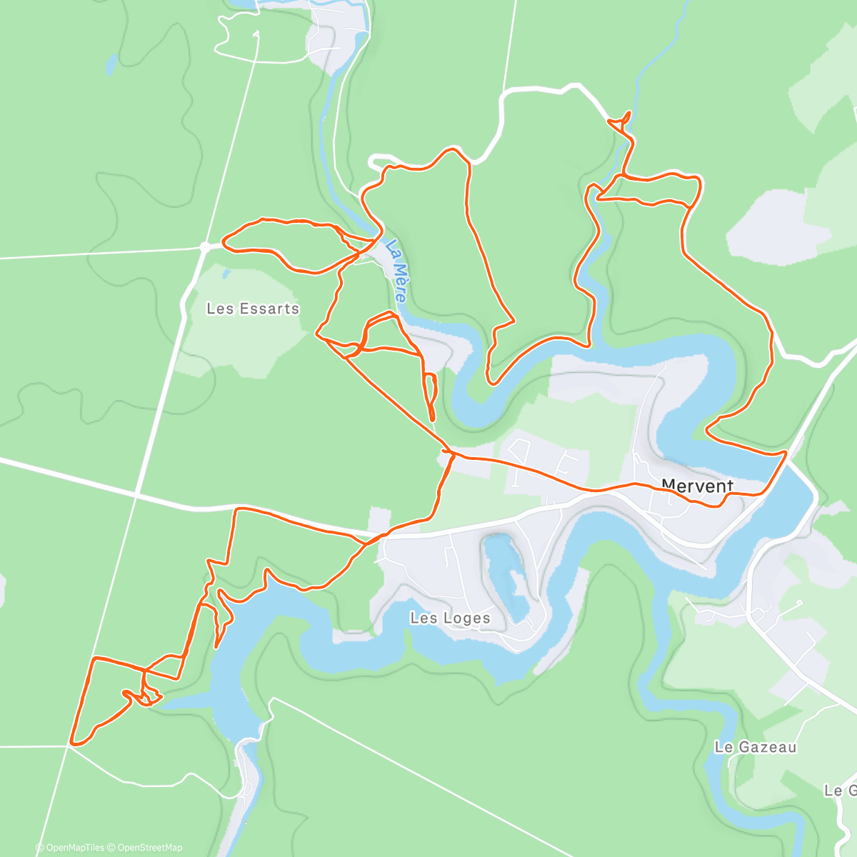 Карта физической активности (Sortie vtt à mervent avec David et Patrice)