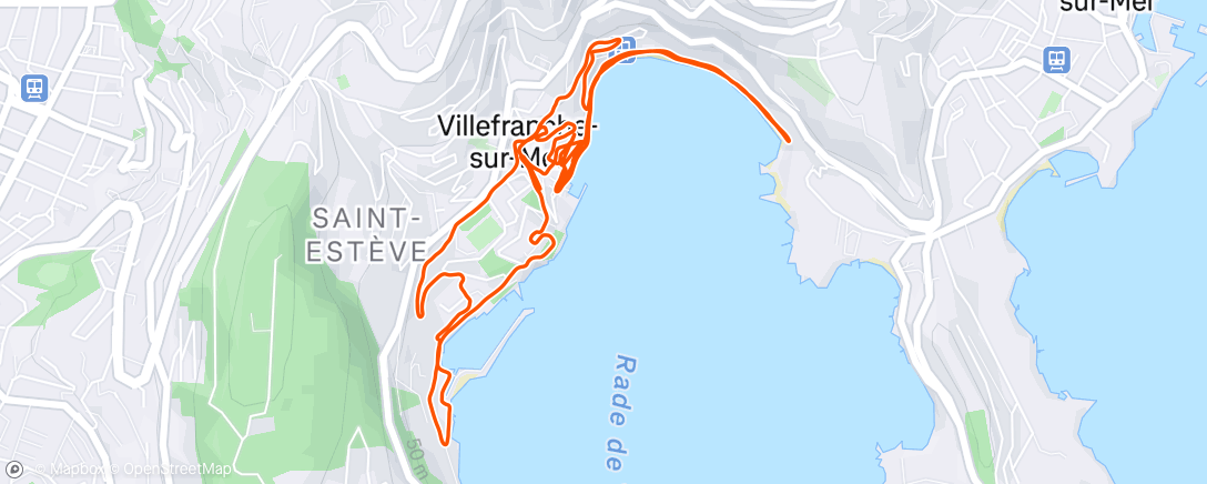 Map of the activity, Course à pied dans l'après-midi