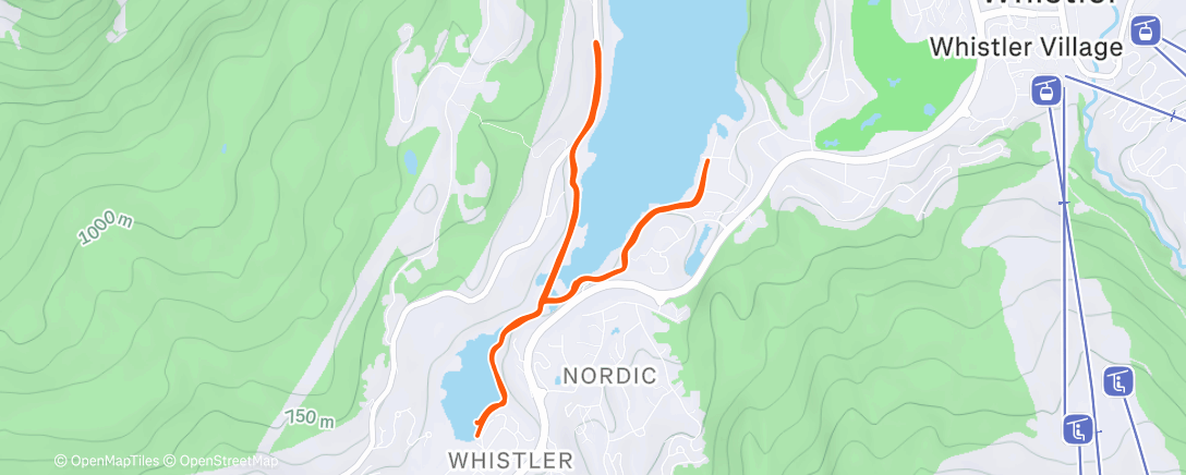 Map of the activity, Afternoon Run