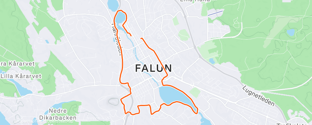 Map of the activity, Lunch Run