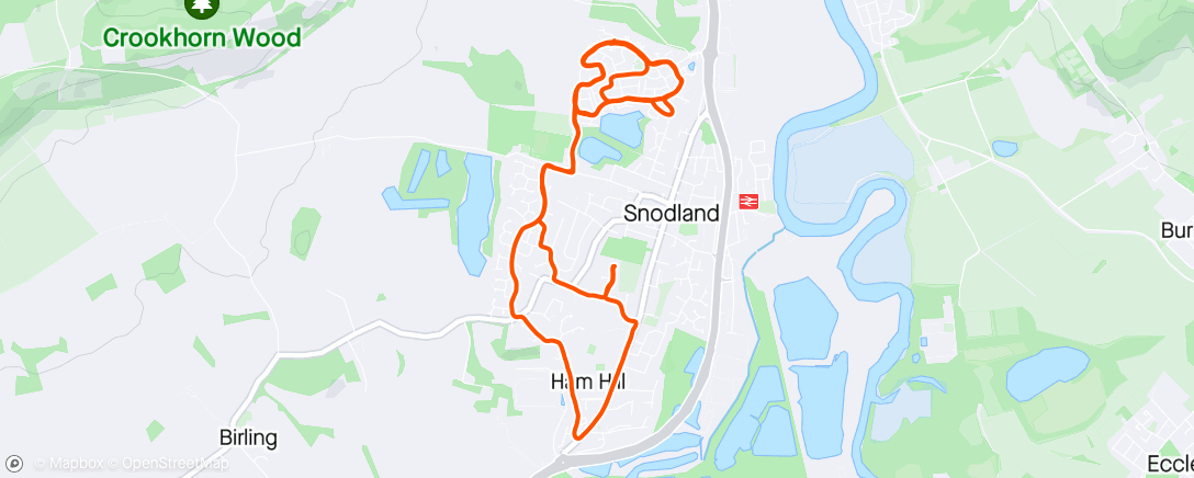 「6 x (500m/45sec jog/300m/2 min jog)」活動的地圖