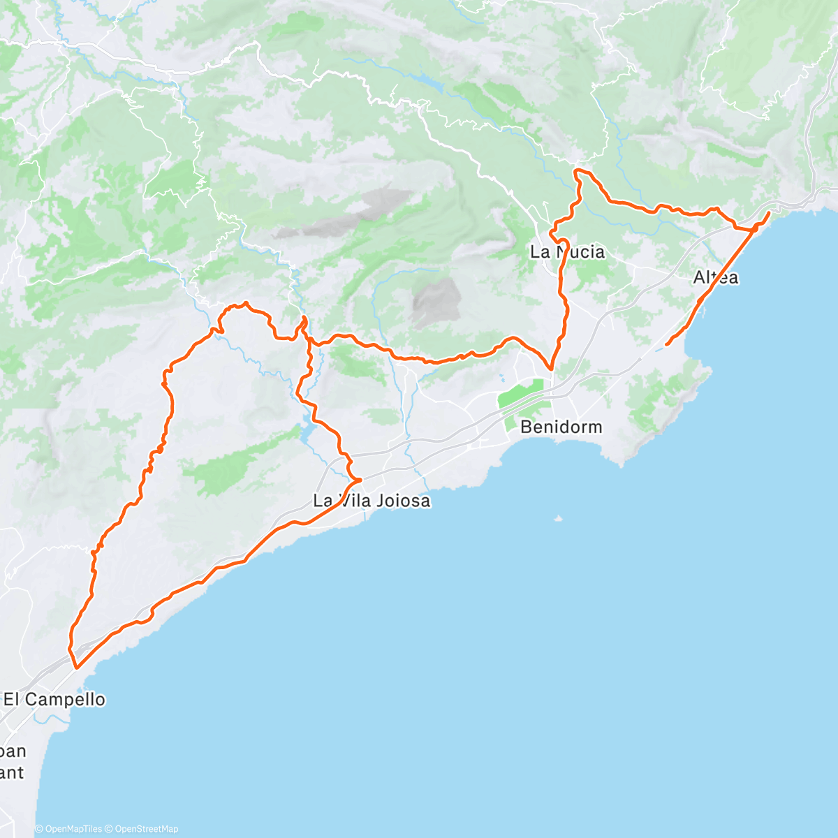 Map of the activity, Alicante #1 - fin rolig solotur