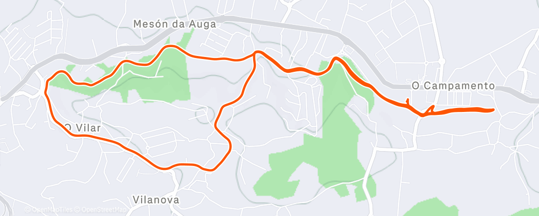 Map of the activity, Afternoon run