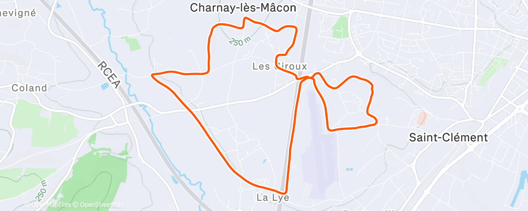 Map of the activity, Afternoon Easy Run 🥶