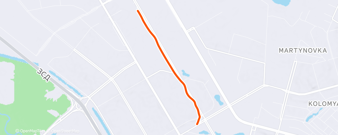 Map of the activity, Afternoon Run