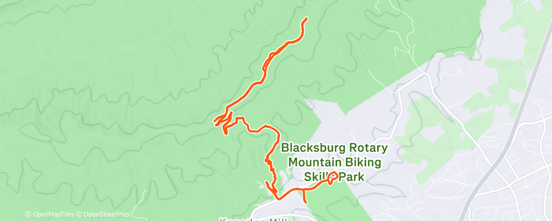 Map of the activity, Chimney - Fire road