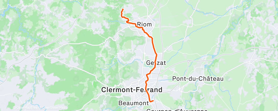 Map of the activity, Sortie vélo le midi