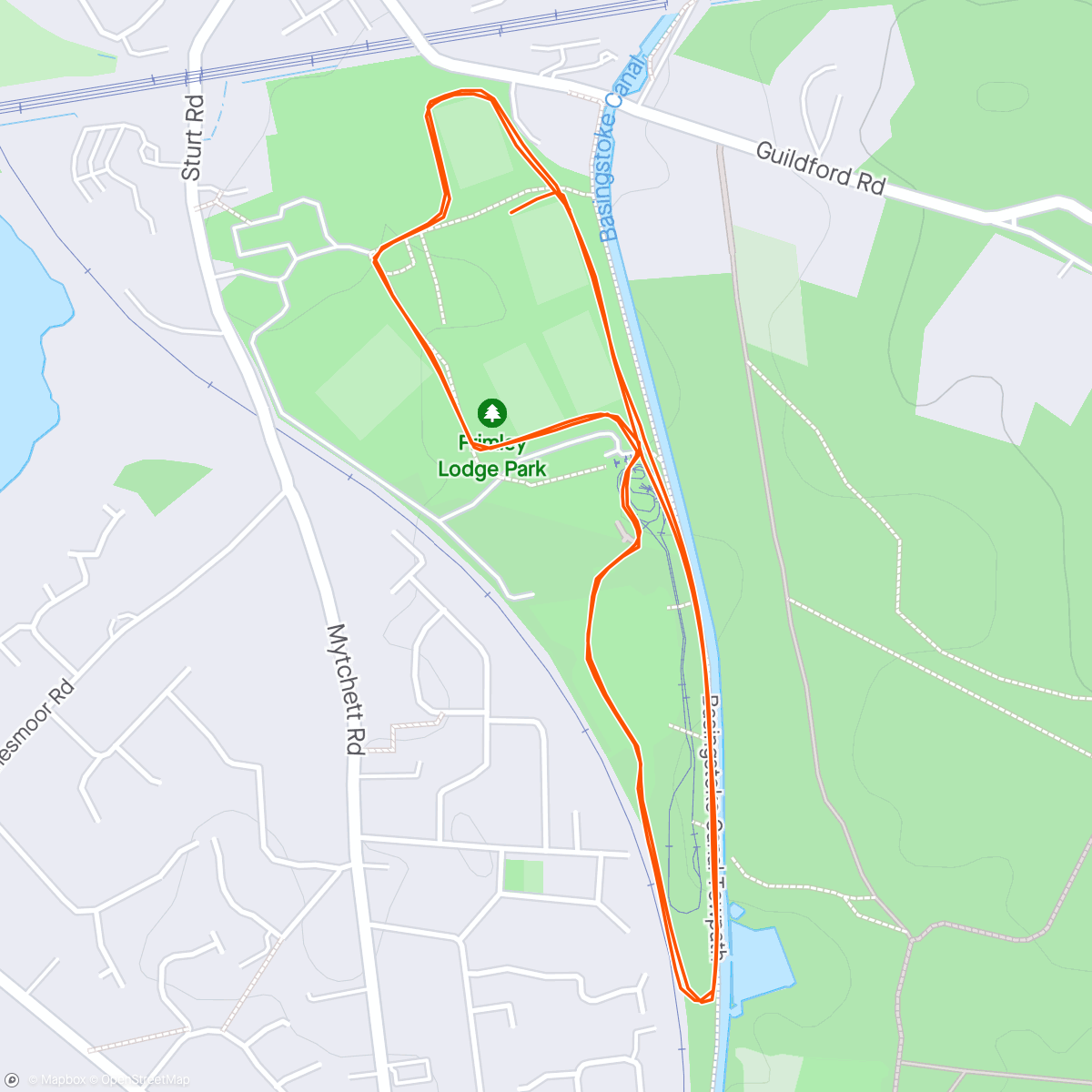 Map of the activity, Frimley Lodge parkrun - Bob's 500th