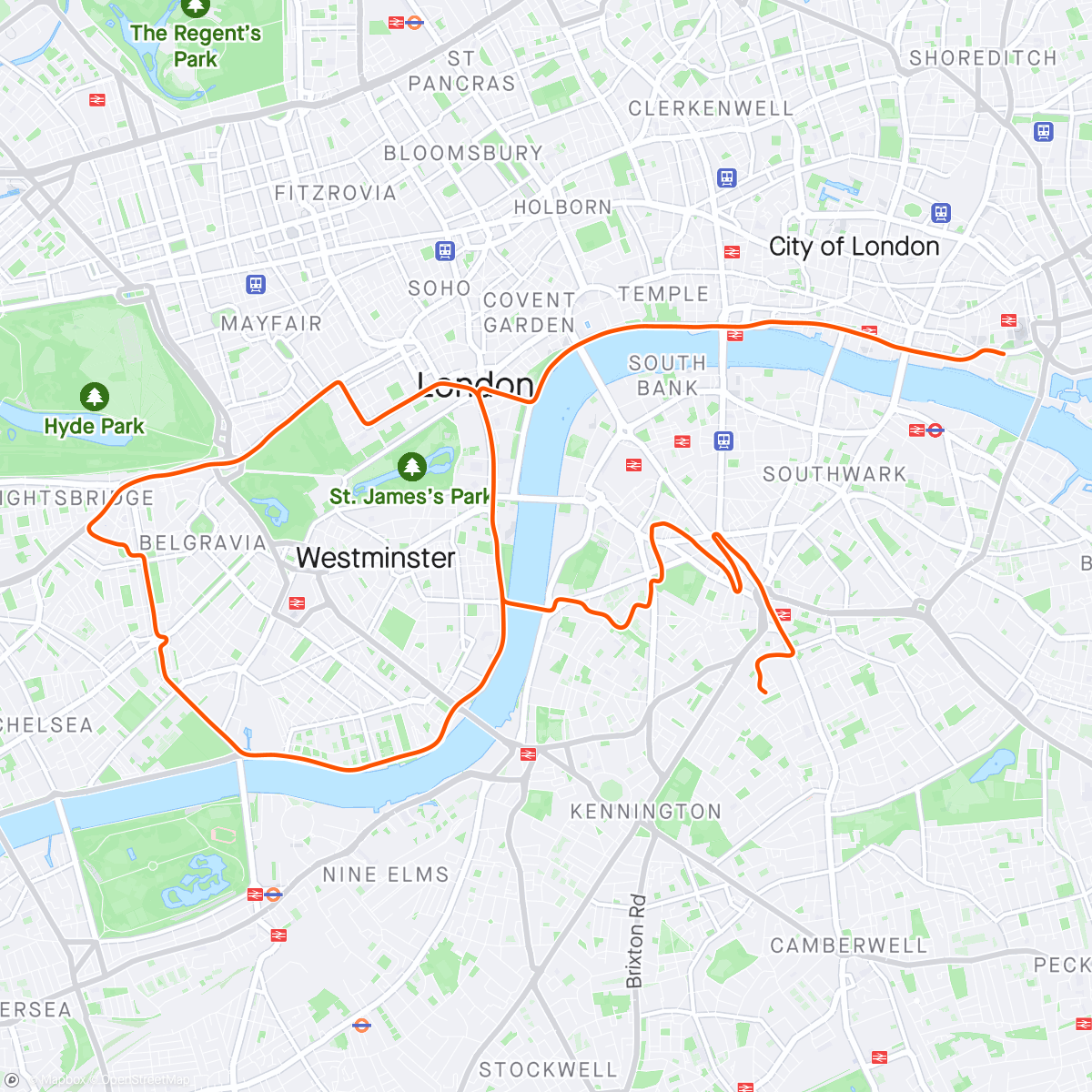 Kaart van de activiteit “Zwift - Endurance in London”