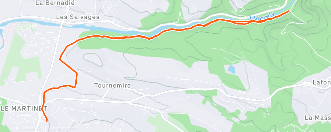 Map of the activity, Lunch Run