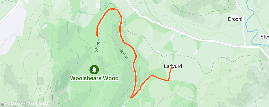 Map of the activity, Freezing Scottish trail run with wee Mousey