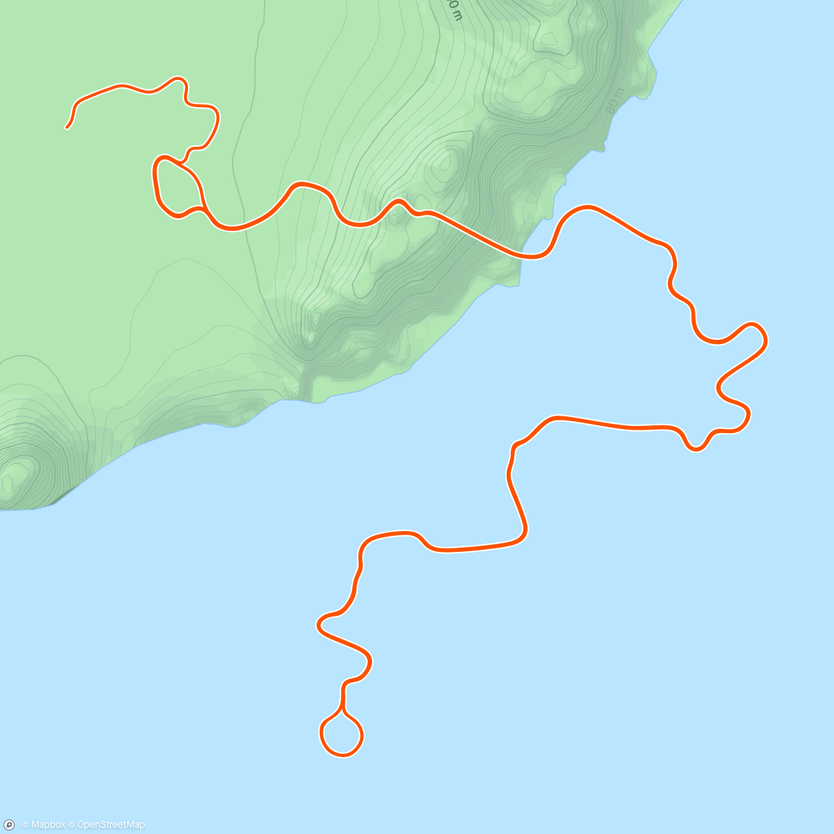 Map of the activity, Ride Intervals, eat food