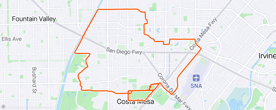Map of the activity, OC marathon loop with Isaac & Esteban