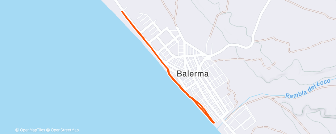 Map of the activity, Afternoon Run