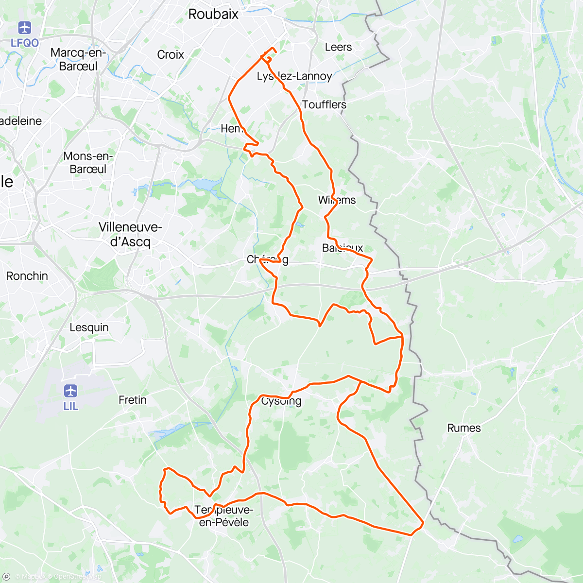 Map of the activity, L'enfer du Nord, Petite : Roubaix