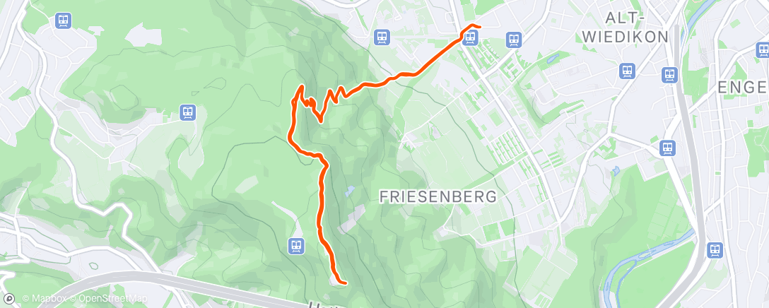 Map of the activity, Evening Trail Run