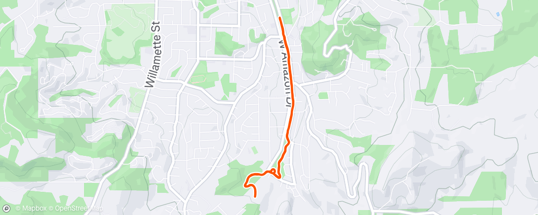 Map of the activity, Afternoon Run