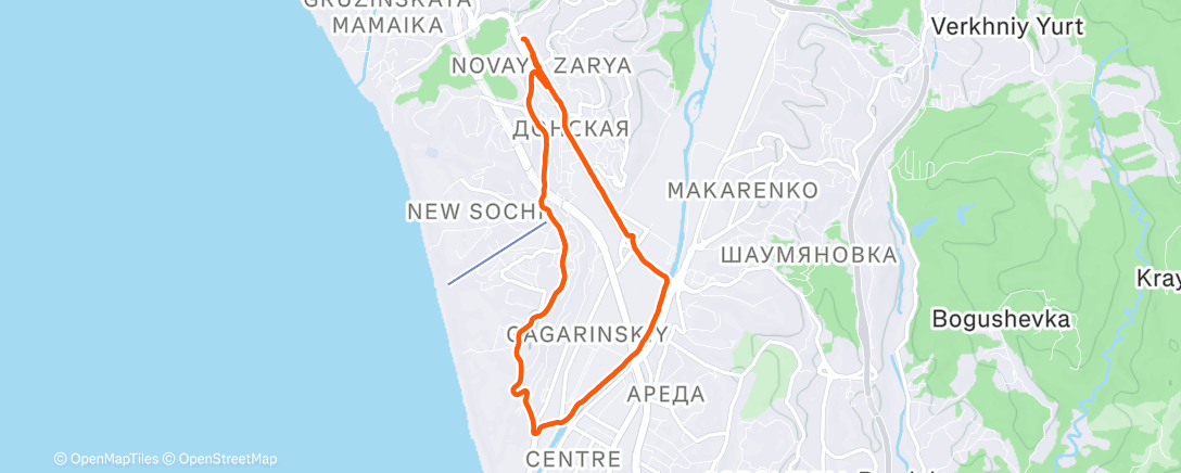 Map of the activity, Дневной забег