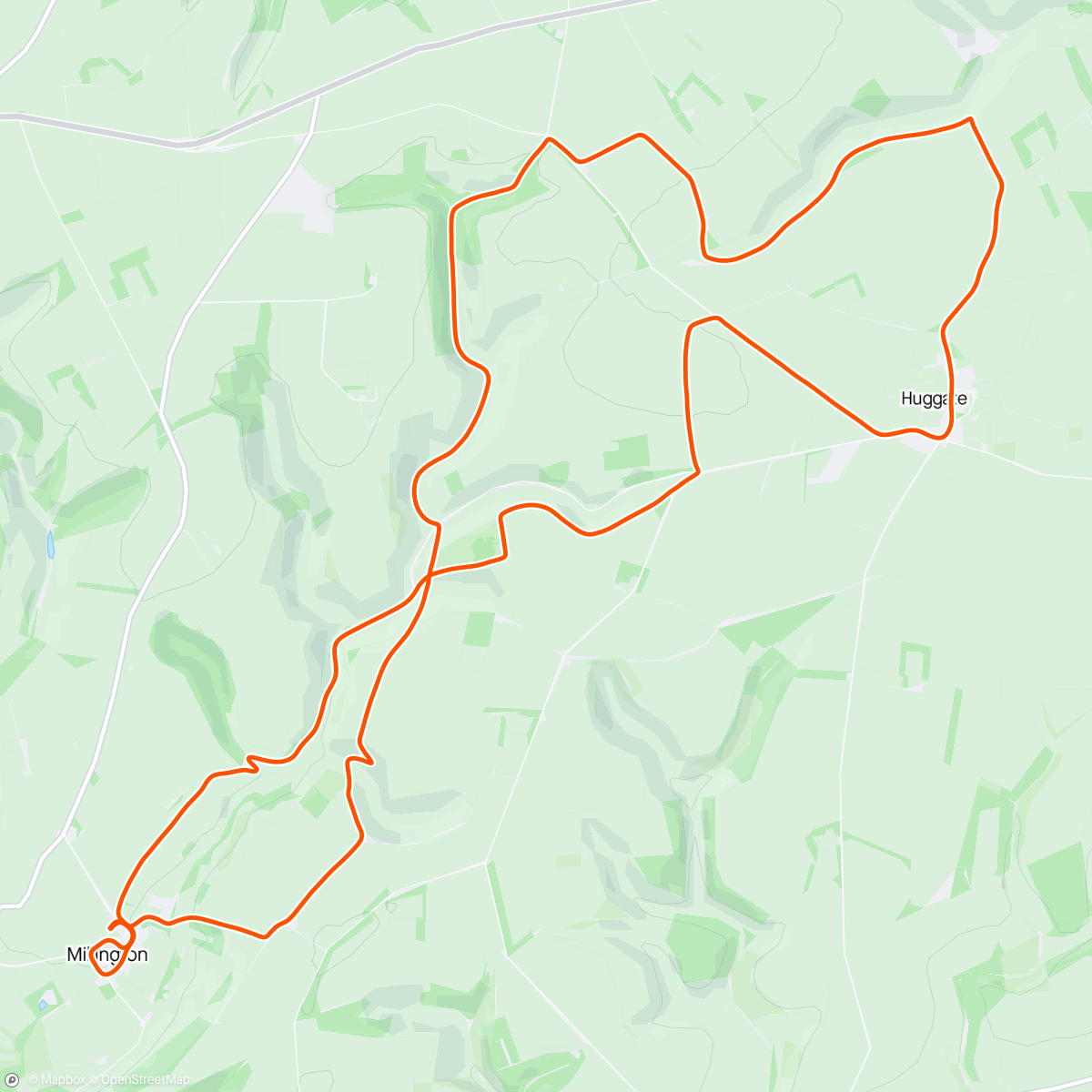 Map of the activity, Easy 14 miles in the Wolds