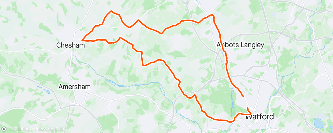 Map of the activity, Easy Chesham loop bimble - glorious morning ☀️