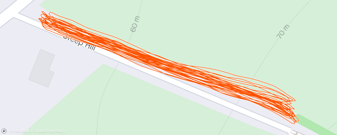 Map of the activity, Hills x 17 reps