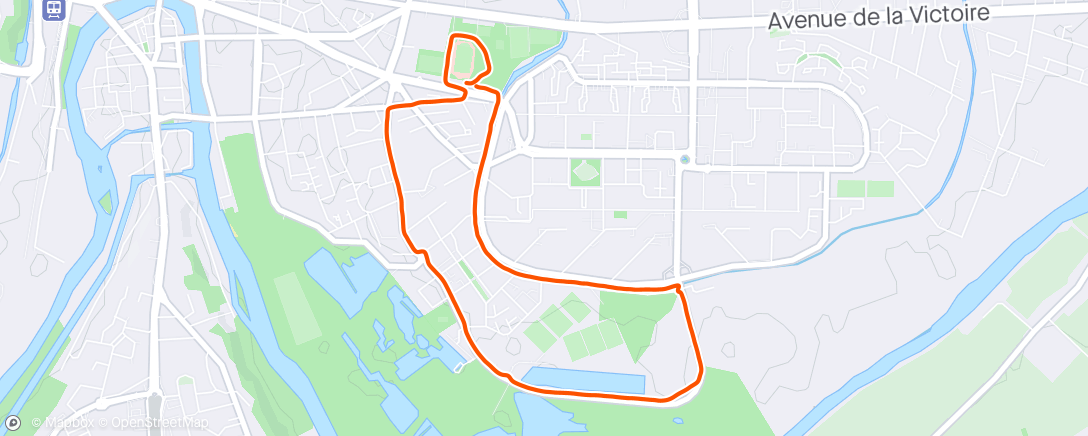 Map of the activity, Footing + 4x1000 R2'15 avec Fafa