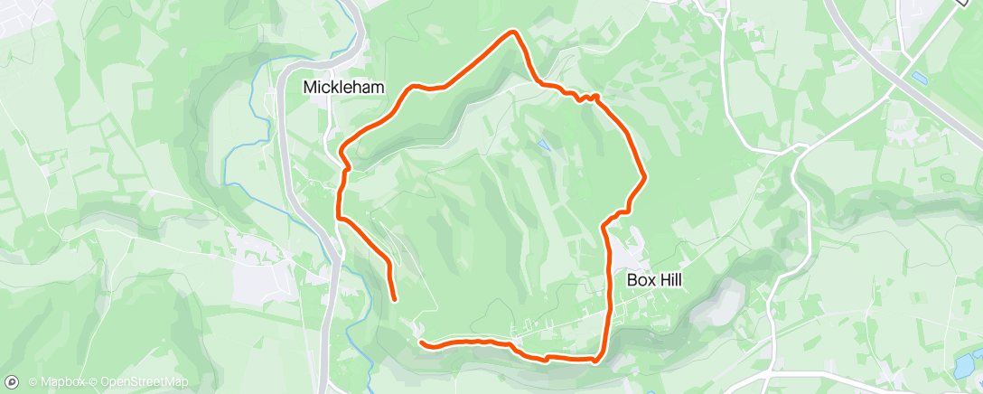 Map of the activity, WhyWeRun Run Club - Box Hill Edition