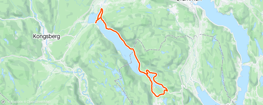 Kaart van de activiteit “Rolig staketur langs Eikern og rundt Bergsvannet med Ronny”