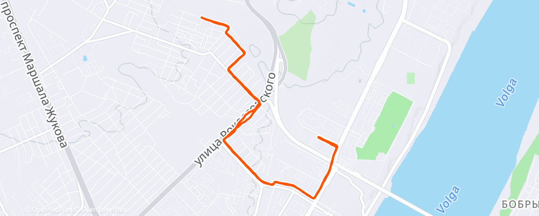 Map of the activity, Вечерний забег