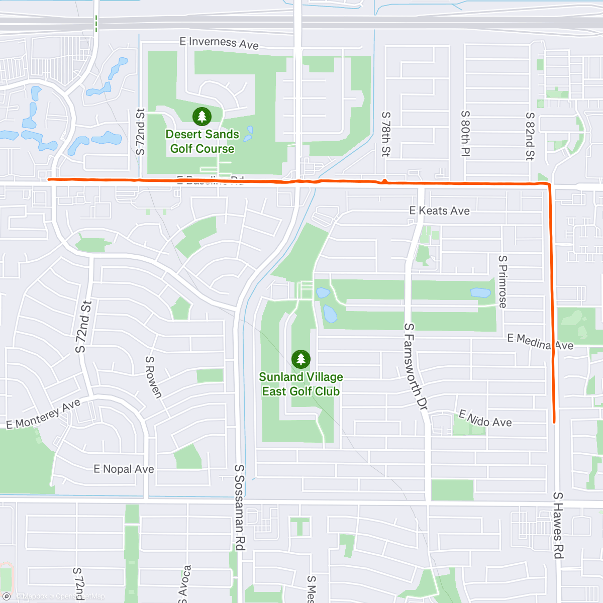 Map of the activity, Afternoon Run